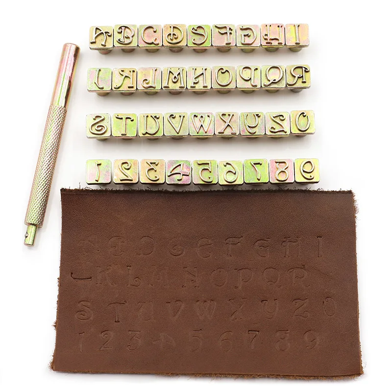 

1set Leather Alphabet & Number Punching Set, Leather Printing Stamping Tool, Manual Leather Carving Tool, Leathercraft Punch Set