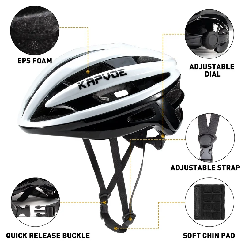 Kapvoe Ultralight Bicycle Helmet Men Women Outdoor Road Breathable MTB Cycling Helmet Safety Riding Racing Aero Casco Ciclismo