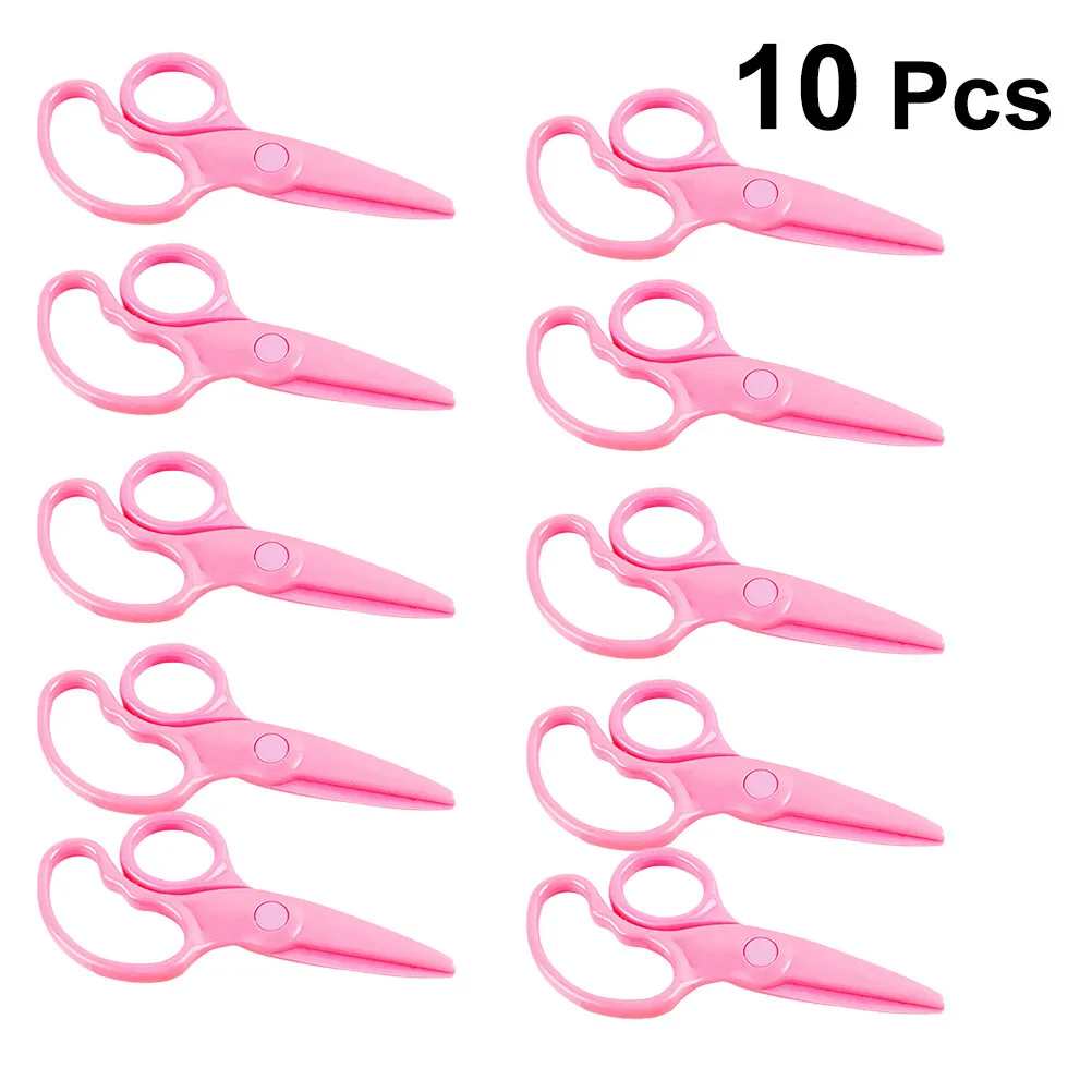 

10 шт. креативных пластиковых безопасных ножниц для рукоделия и творчества, мини-ножницы, разные цвета