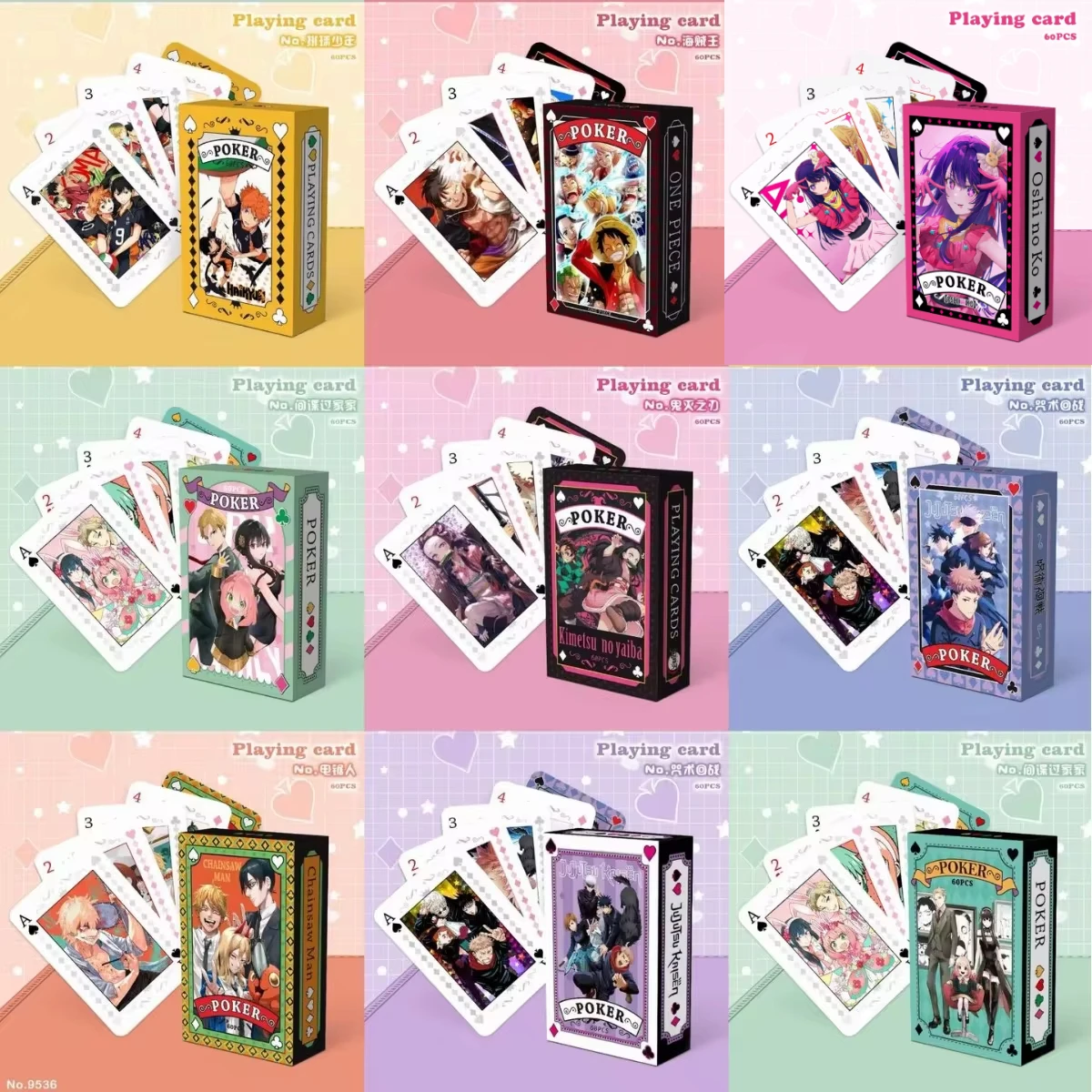 Anime Jujutsu Kaisen Haikyuu Cosplay cartas de juego de mesa Genshin Impact juguete de póquer de tapa dura regalo