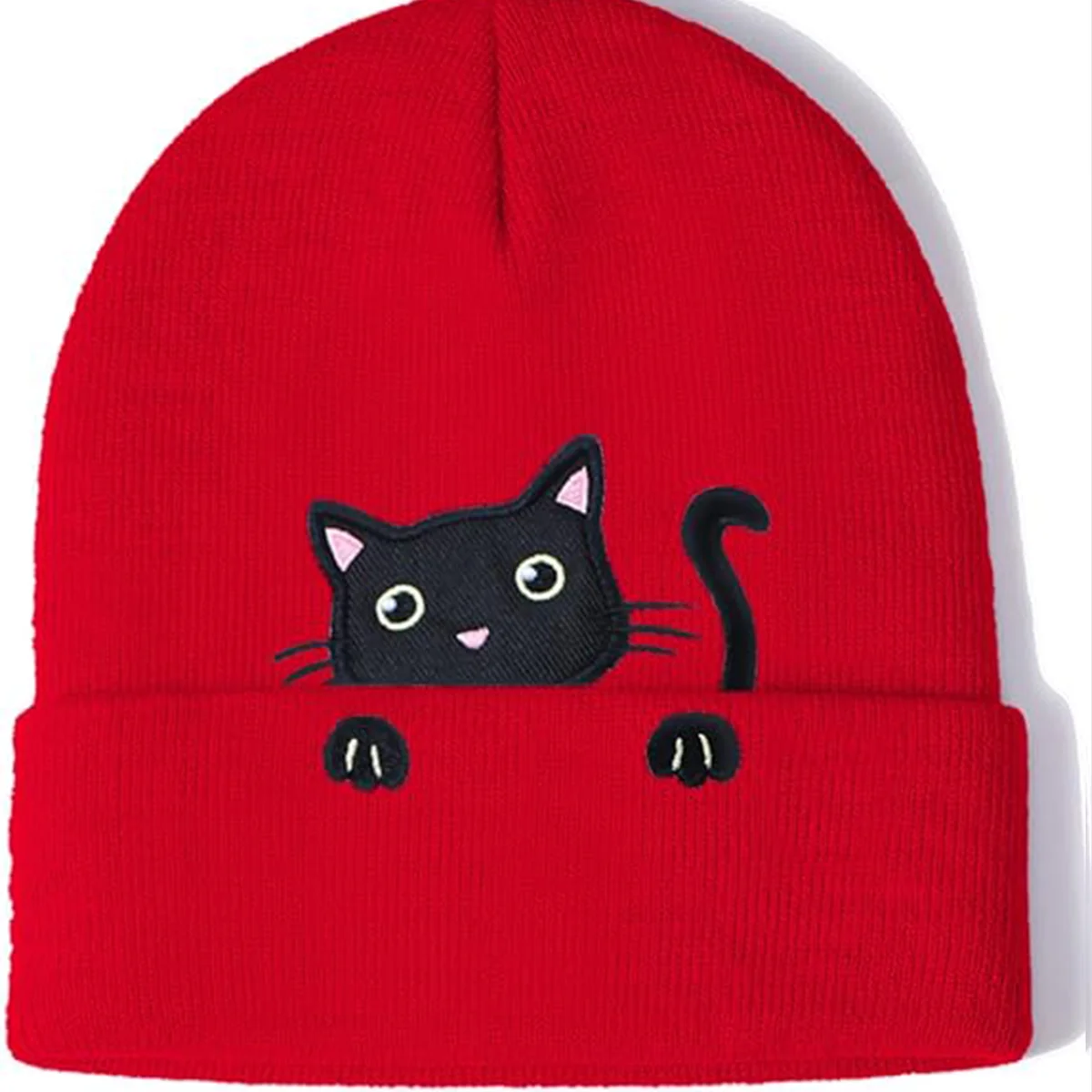 Women’s Cat Beanie Cute Cat Lover Gifts Animal Knitted Hats for Cat Mom Women Cat Stuff