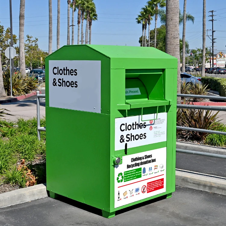 

Тяжелый металлический контейнер для пожертвований на открытом воздухе, большое ведро для хранения вещей с нажимным типом, коробка для переработки одежды