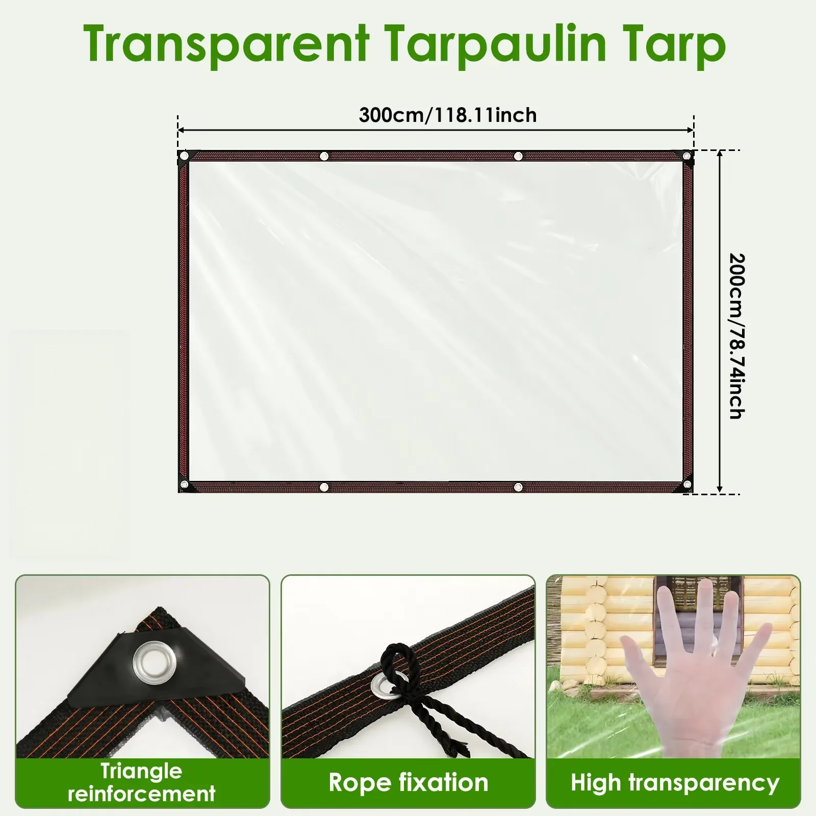 Thick Transparent Tarpaulin Outdoor Polyethylene Tarp for Garden Patio Cover Chicken Coop Porch Canopy Plant Camping