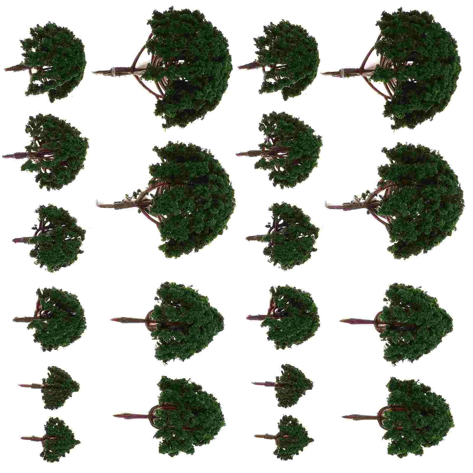 20 Stück Modelllandschaft Landschaftsbäume 3CM-8CM (Dunkelgrün) Gelbes Landschaftslayout Landschaftsbäume Landschaft Landschaftszug Modell Tre