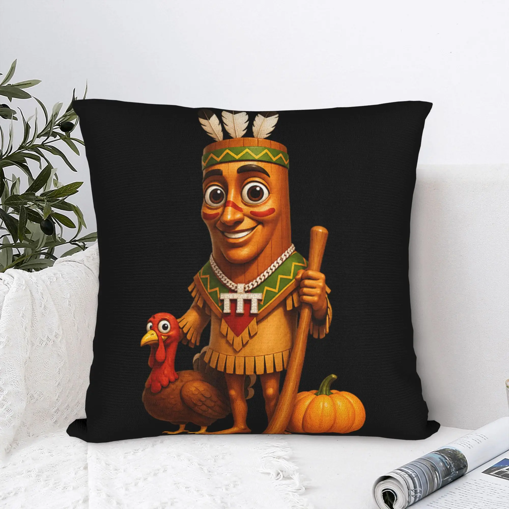 Pillow Cover Season Turkey Hunting Thanksgiving Meme  Funny Pillow Case For Sofa Bedroom Home Decor Pillowcases