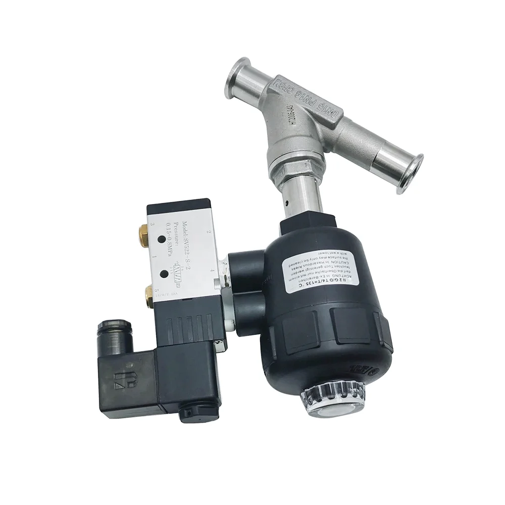 High-pressure 16 bar Valve Pneumatic Stainless Steel Y-type Valve  DN15-DN100 Shutoff Angle Seat Water  Gas General Application