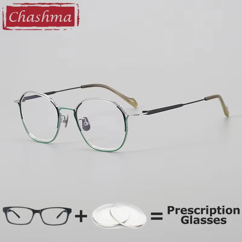 

Chashma очки по рецепту из чистого титана, мужские очки в круглой оправе, маленькие очки для близорукости, роскошные модные оптические очки в оправе для женщин