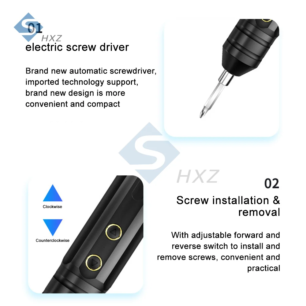 Portable Mini Electric Screwdriver Smart Cordless Automatic Screwdriver Multi-function Bits Portable Power Tools Set with Bits