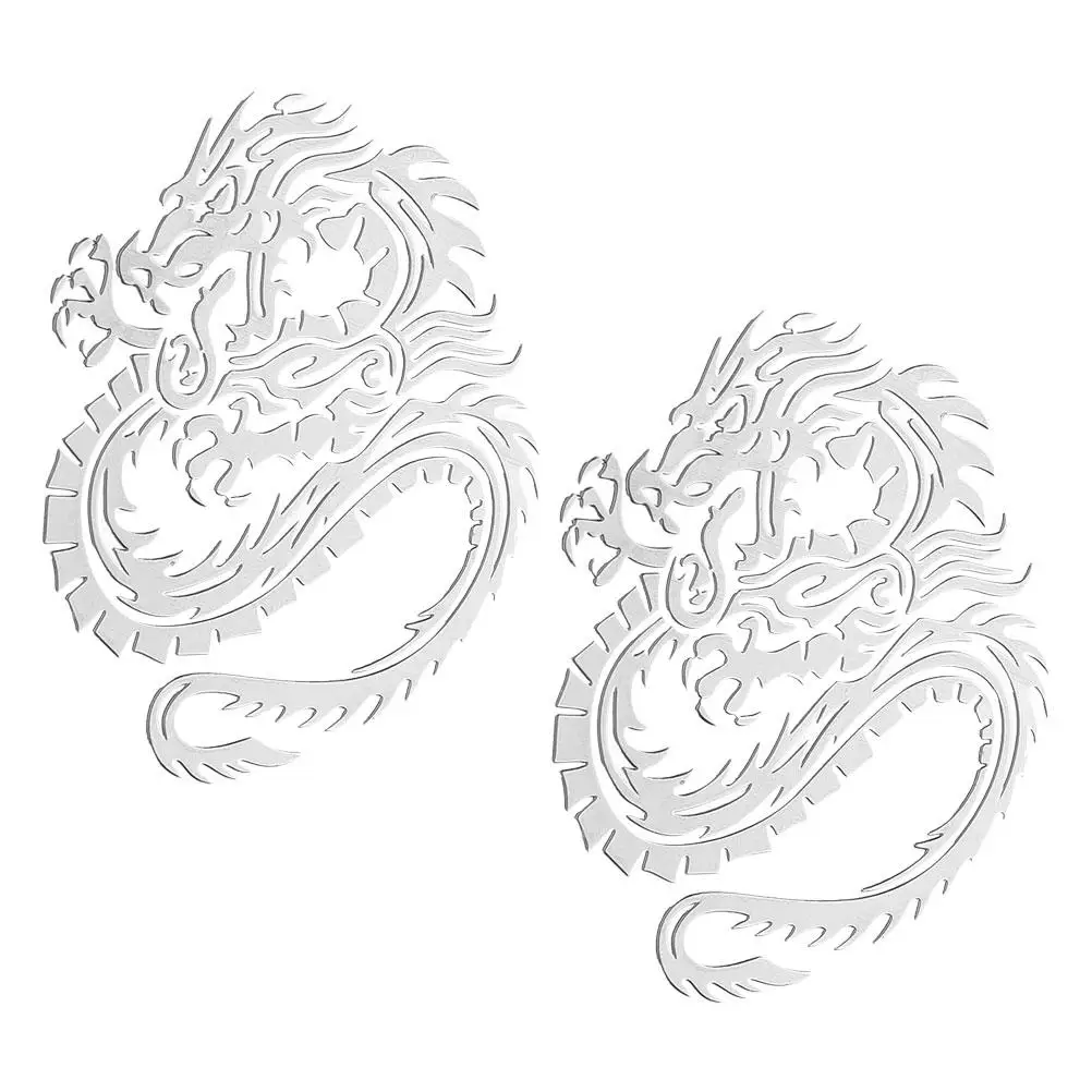 

2 Pcs Car Labeling Metal Stylish Sticker Stickers Cars Dragon Vehicle Cool Accessories Nickel Alloy Auto