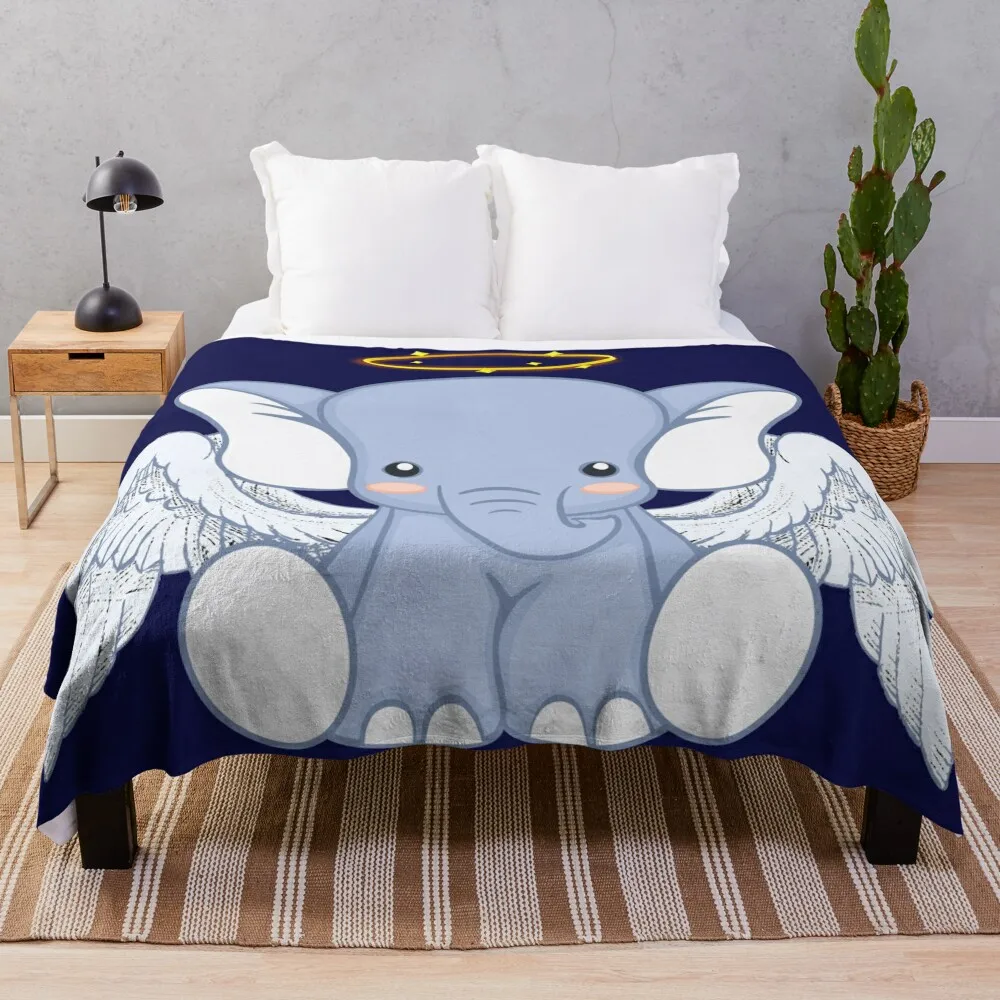 

Cute angel elephant Throw Blanket Giant Sofa For Sofa Thin Extra Large Throw Bed covers Blankets