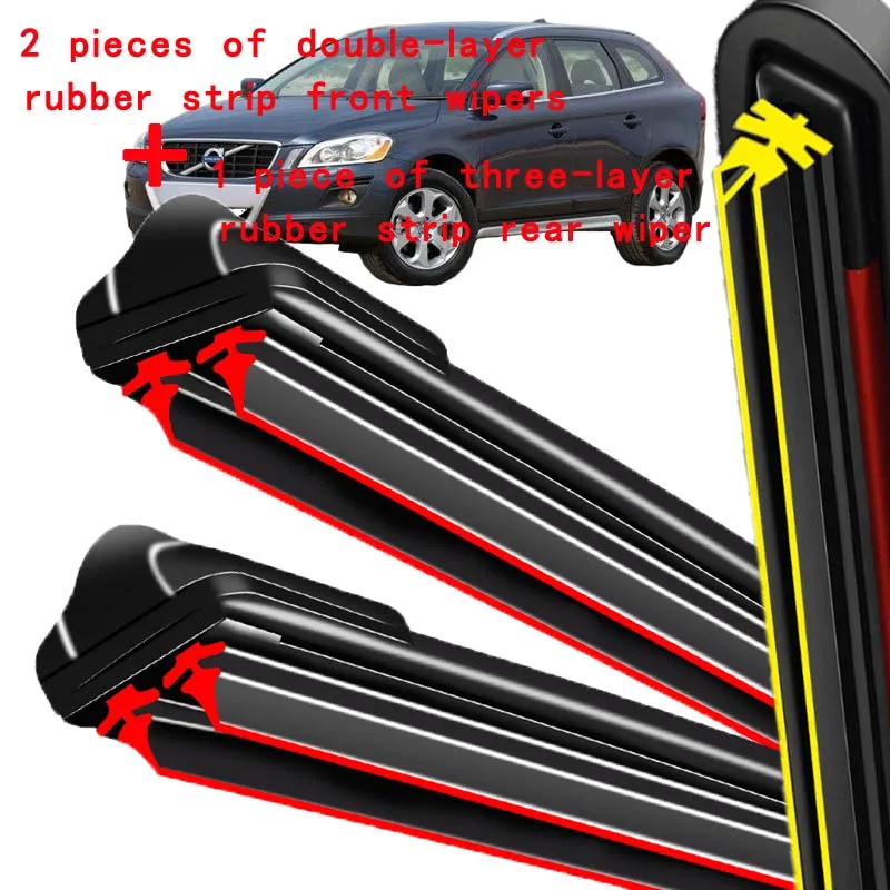 

For Volvo XC60 2009-2011 2010 Wiper Front & Rear Wiper Blades Windshield Windscreen Window Brushes 26"+20"+15"