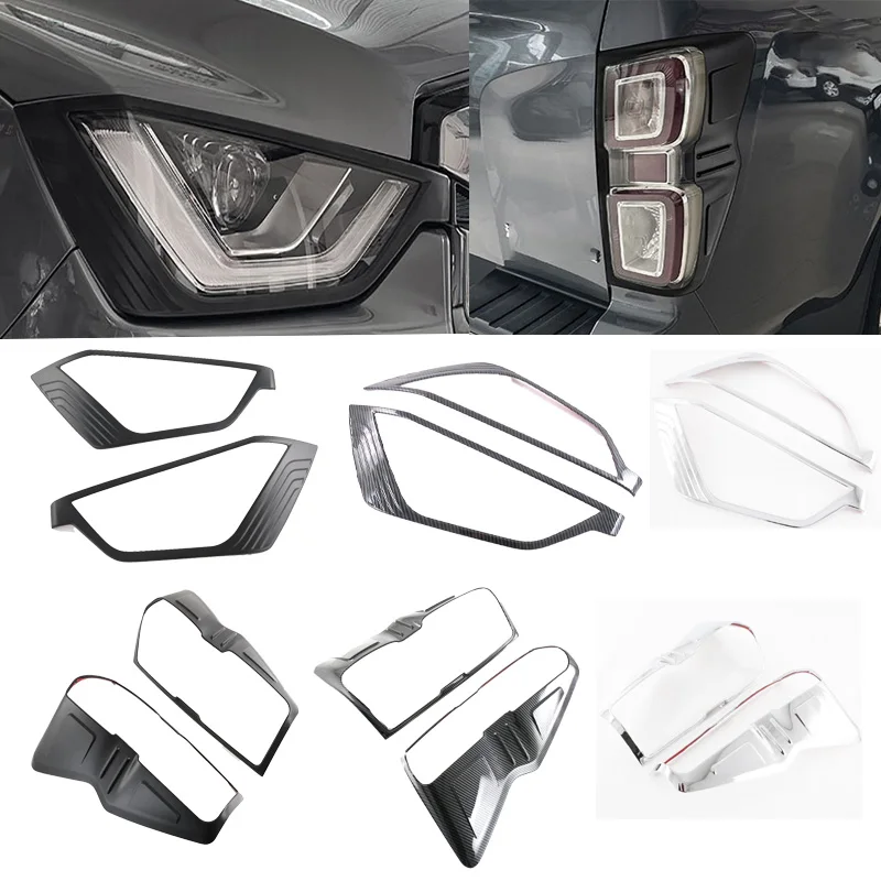 

For Isuzu D-MAX DMAX 2021 2022 2023 Exterior Accessories Front Rear headlight Light Decoration Frame Cover Trim Car Styling