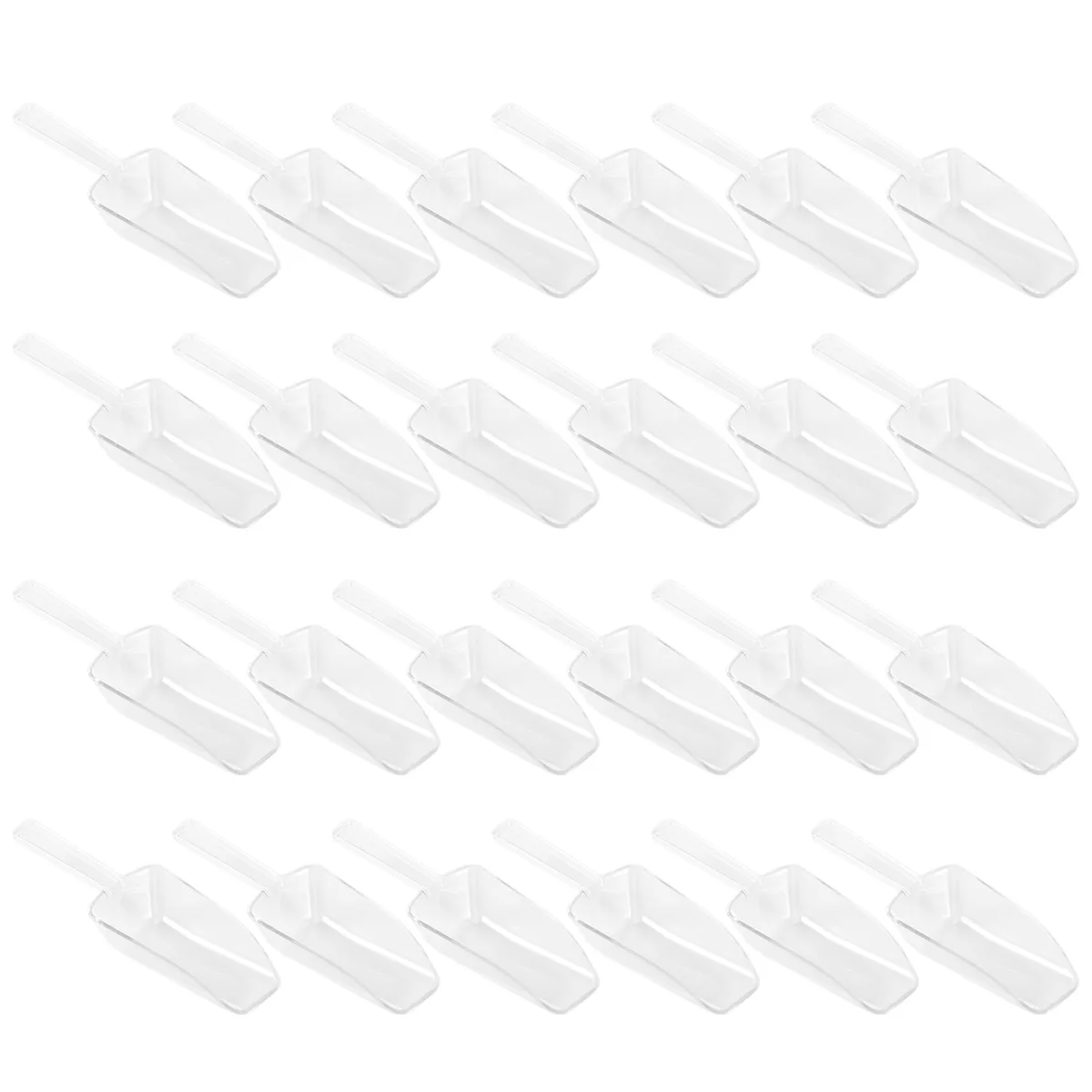 

24pcs Plastic Food Shovel Clear Mini Scoops for Party Supermarket Kitchen Use Multi Purpose Plastic Scoops