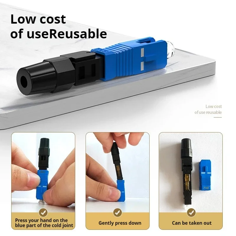 200PCS SC Quick Field Assembly FTTH Embedded Fiber Optic Quick Connector SC APC SM Fiber SC UPC Cold Connector Wysoka jakość