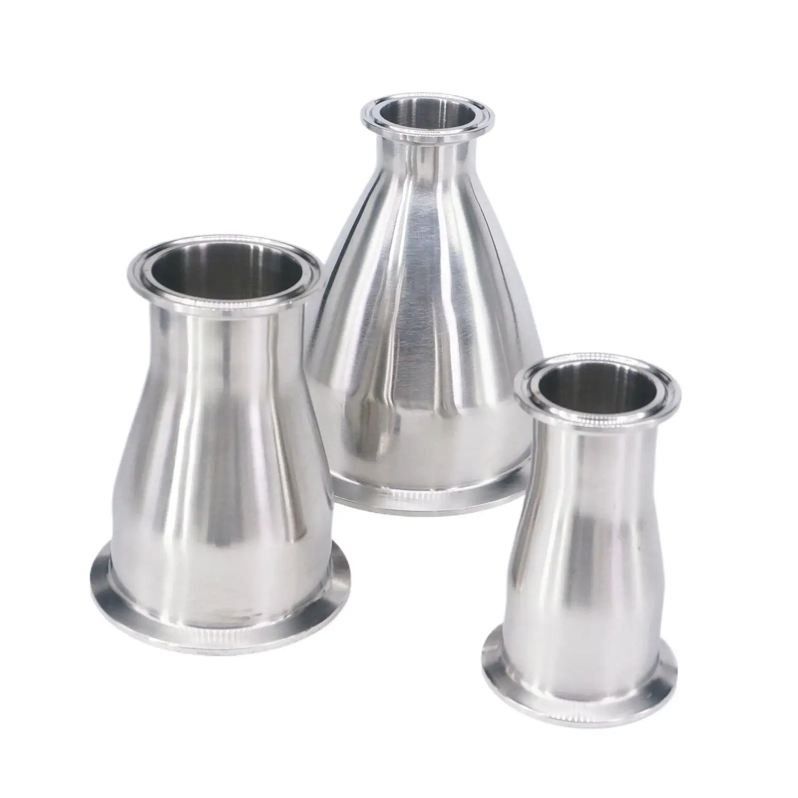 

Tri Clamp 1.5"2" 2.5" 3" 3.5" 4" Fit Tube O/D 45/51/57/63/76/89/102/108/114mm Reducer 304 Stainless Sanitary Fitting