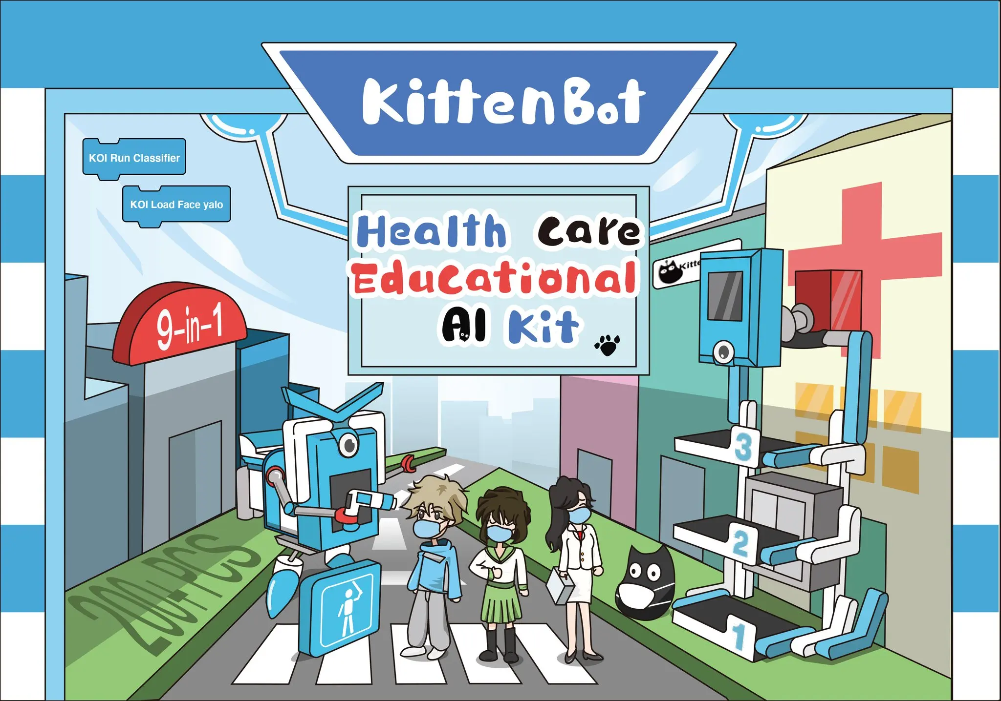 

KittenBot Health Care Обучающий комплект с искусственным интеллектом 9 в 1