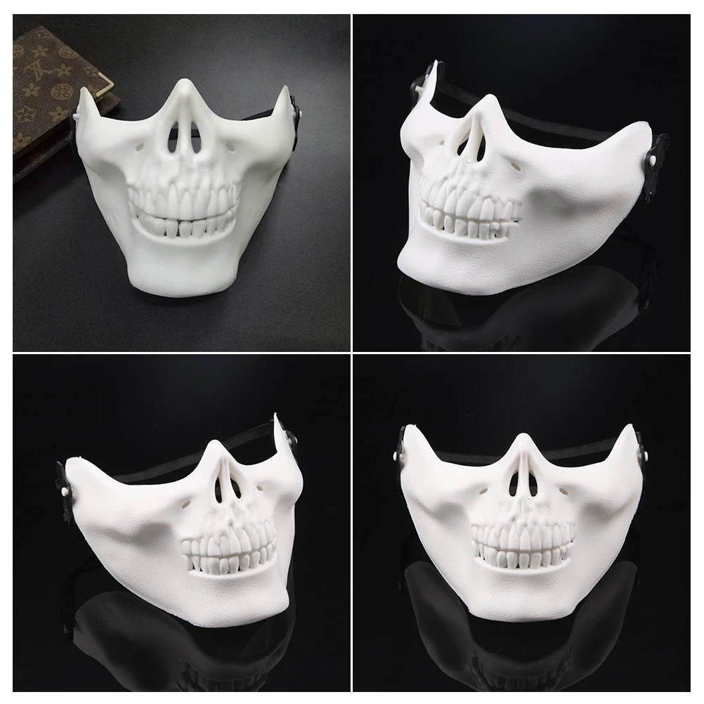 

2 pcs Skull Full Face Mask Halloween Horror Costume Party Protector For Cosplay Masquerade (White) Durable Comfortable