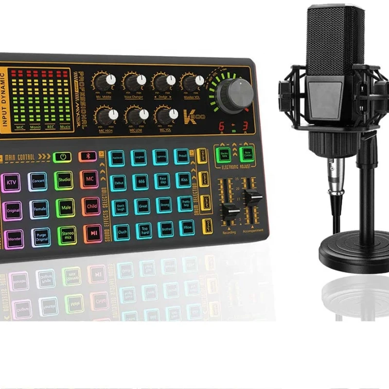 

16 Special Effects Live Streaming Device Audio Studio USB K300 Sound Card