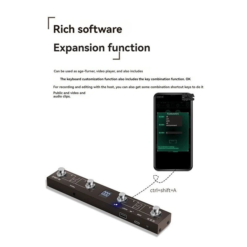 M-Vave Wireless MIDI Controller Pro Keyboard Page Turner Foot Switch Support MIDI Host Interface Control Function