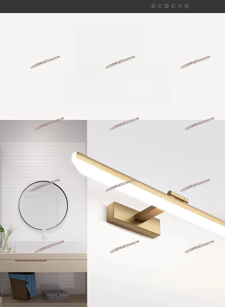 Mirror Front Lamp LED Bathroom Cabinet Bathroom Free Perforation Nordic Mirror Cabinet Dressing Modern Simple Toilet Mirror Lamp