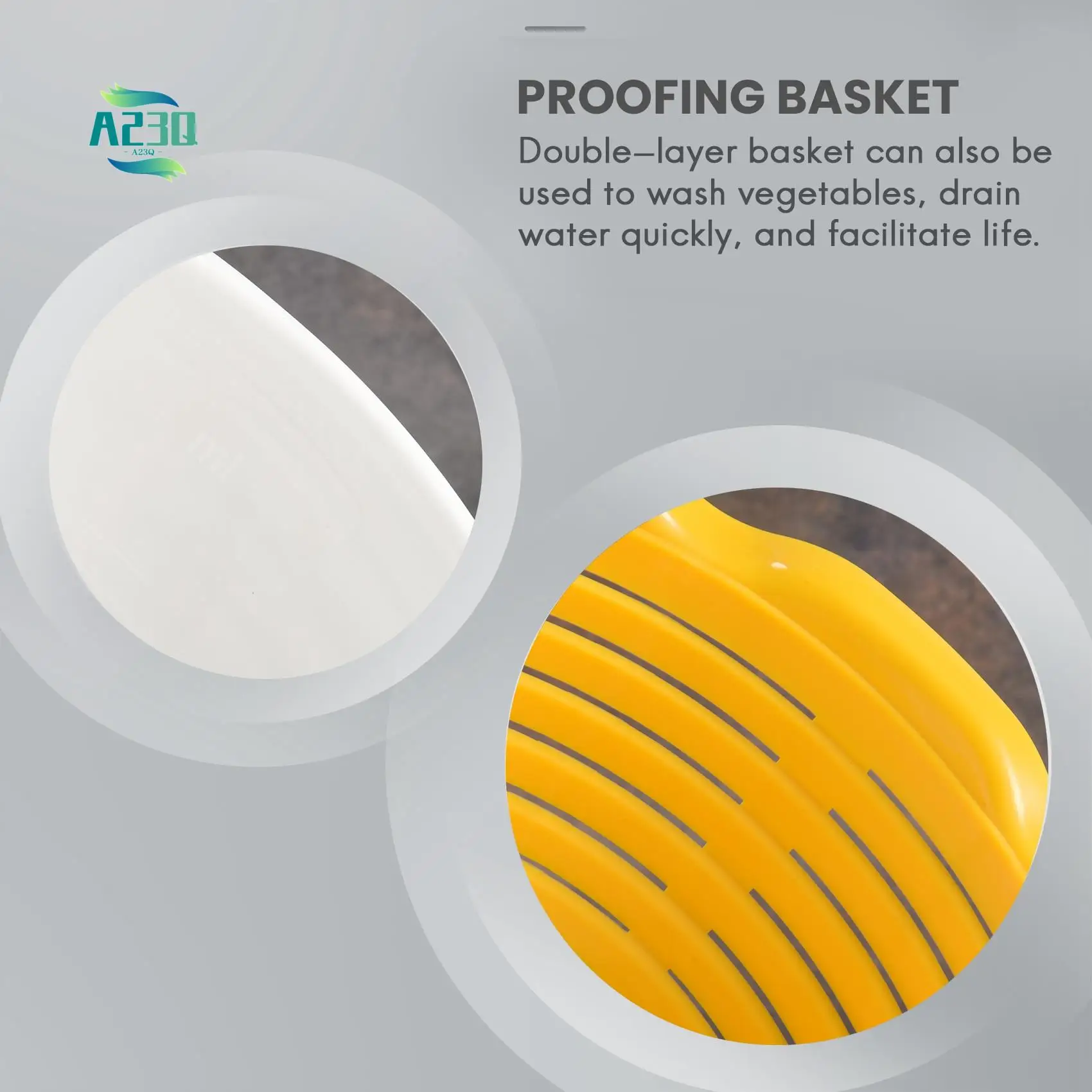 

A23Q-Plastic Fermentation Basket Bread Proofing Basket Kitchen Sourdough Basket