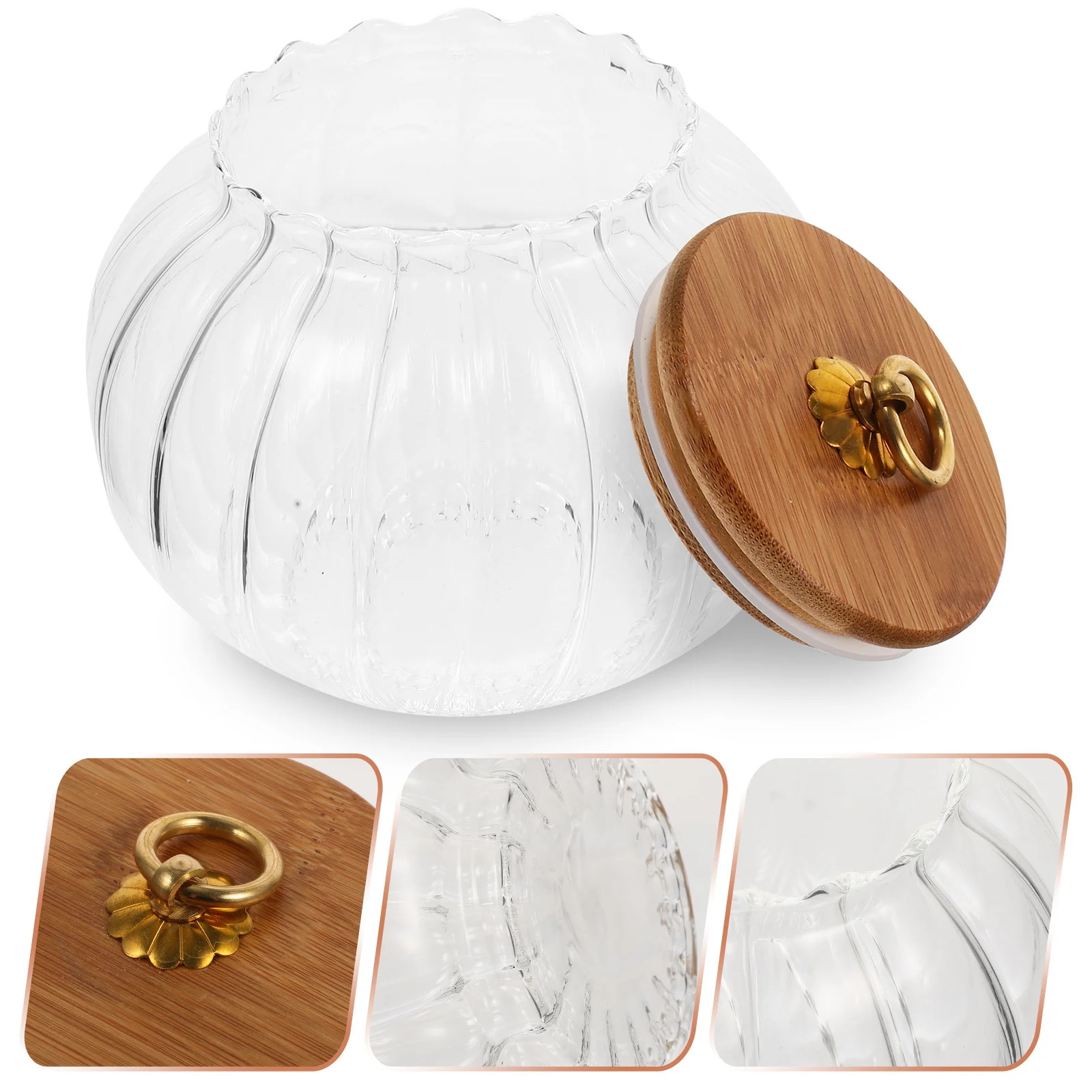 

Pumpkin Formed Glass Airtight Jar 800ml Clear Sealed Food Storage Canister for Coffee Beans Tea Kitchen Containers