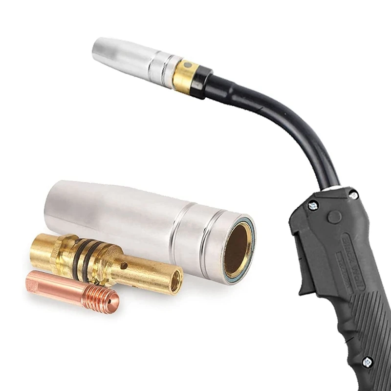 노즐 접촉 팁 홀더 용접 부품 세트, 15AK 토치 용접기 소모품, 미그 용접기, 0.8mm, 2 세트