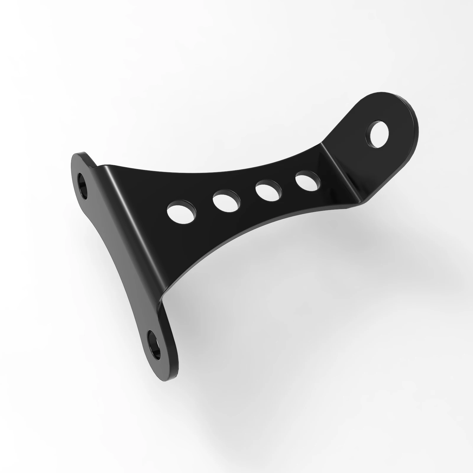 No-Brow Headlight Mount Bracket for Harley Sportster & Big Twin – Steel, Powder-Coated Black / Zinc-Plated Chrome – 3.5