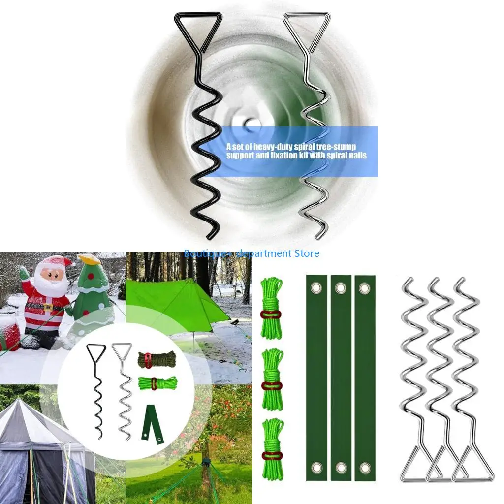 E1PD Coiled Ground Stakes Heavy Duty for Quick Support of Garden Structures and Outdoor Equipment Secure