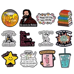 Cute Star Quote Lapel Pins for Backpack Soft Enamel Pin Women Men Briefcase Badges Brooch for Clothes Fashion Accessories
