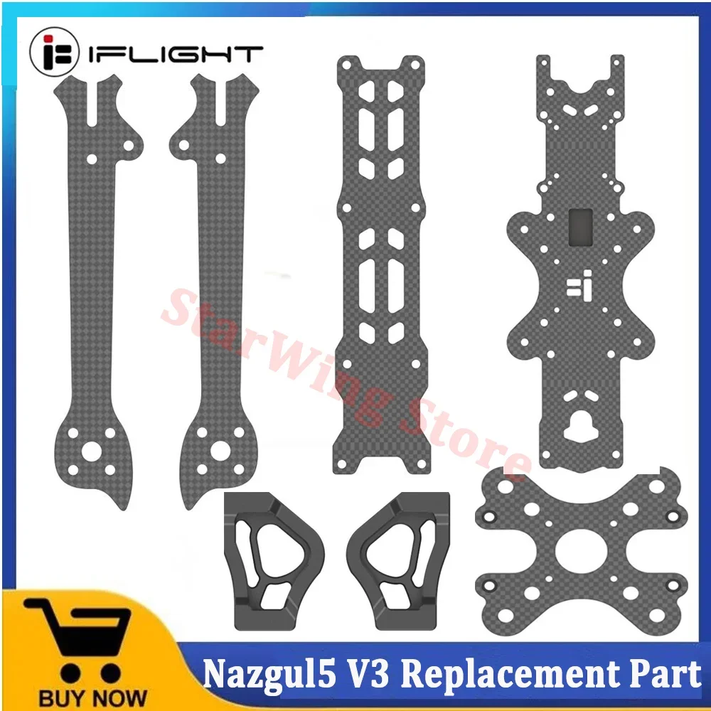 iFlight Nazgul5 V3 FPV Frame Replacement Part for camera side plates/middle plate/top plate/bottom plate/arms/screws pack