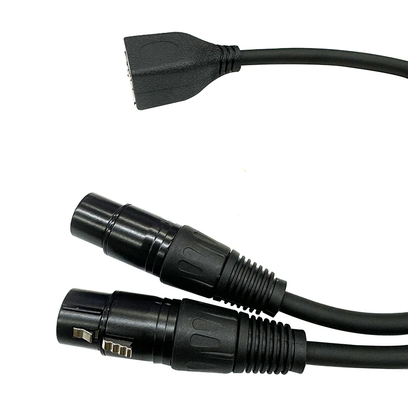 Dual XLR Male Female to RJ45 Audio Cable