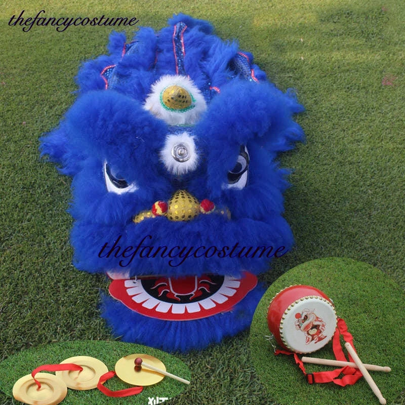 طفل الزي الملكي 12 بوصة الثقافة الصينية الأسد الرقص غونغ طبل 3-5 الأعمار التميمة بدلة فاخرة الدعائم الحدث لعبة مهرجان كرنفال