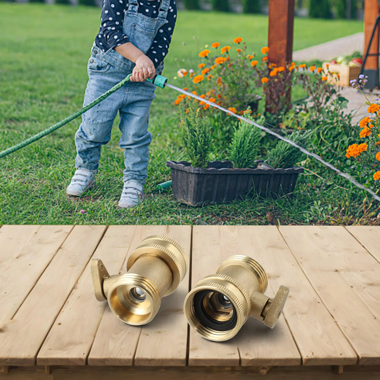 

Садовый клапан, регулируемый водяной клапан, 7,2*4,5*5,5 см, латунный клапан для садового шланга, совместимый с резьбой 3/4 дюйма для садовых шлангов