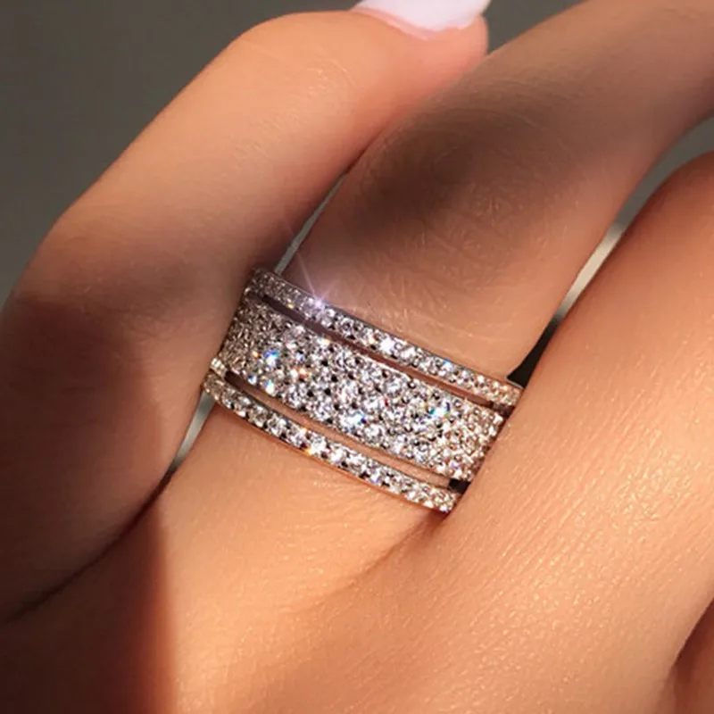 

18K Rose Gold Lab Diamond Cz Ring 925 Sterling Silver Engagement Wedding Rings for Women Men Vintage Party Jewelry Gift