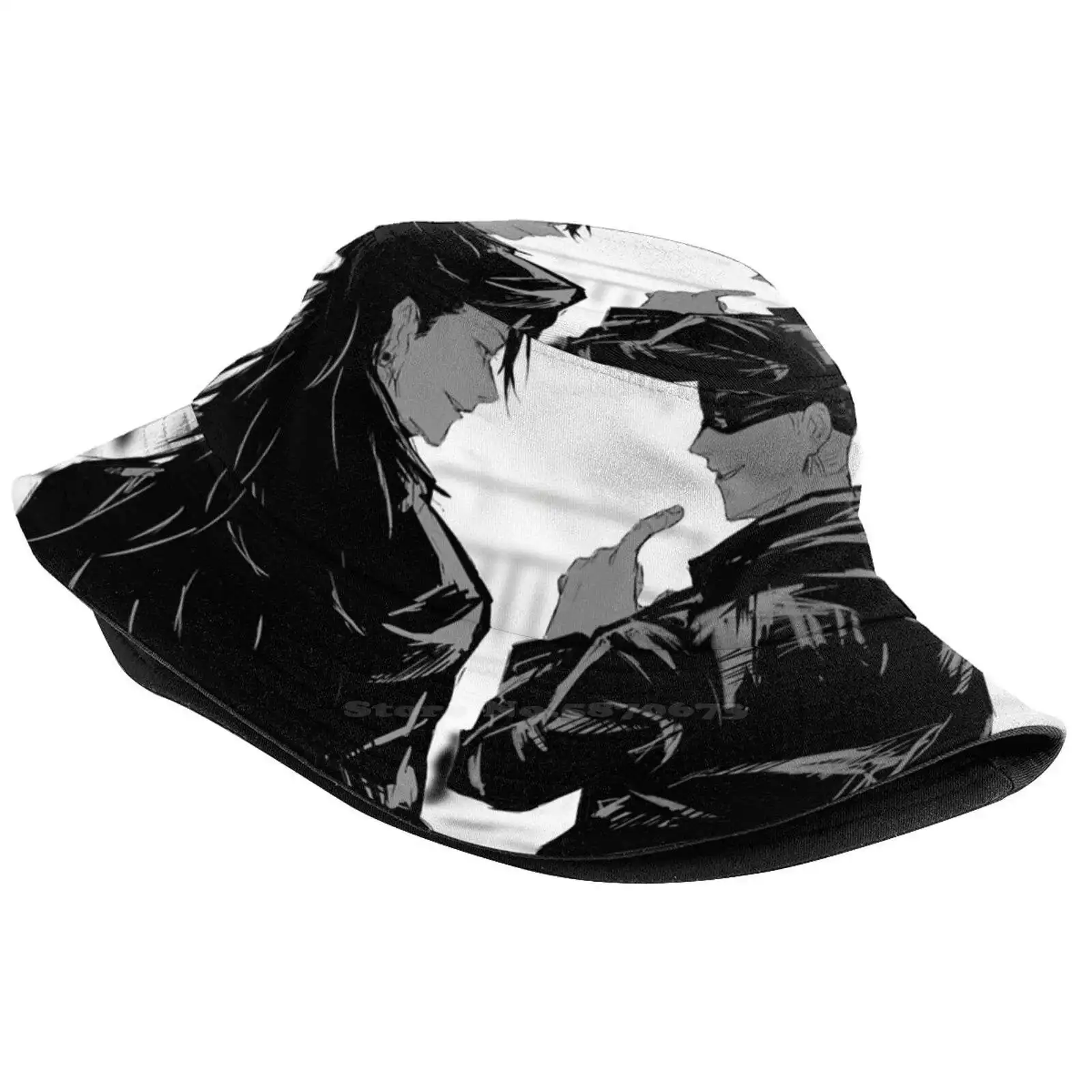 Gojo & Geto Black N White Unisex Fashion Women Men Breathable Bucket Hats Gojo Satoru Geto Jjk Getou Gojou Satoru Jujutsu