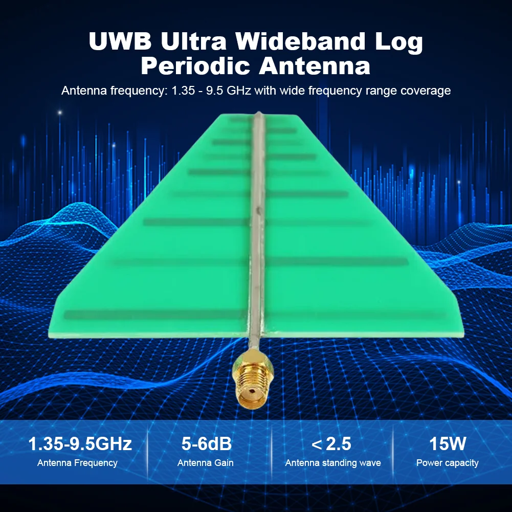 UWB-Ultra-Breitband antenne 1,35 GHz-9,5 GHz/1,4-10,5 GHz Log-periodische Richtantenne mit hoher Verstärkung, vielseitige Anwendungen