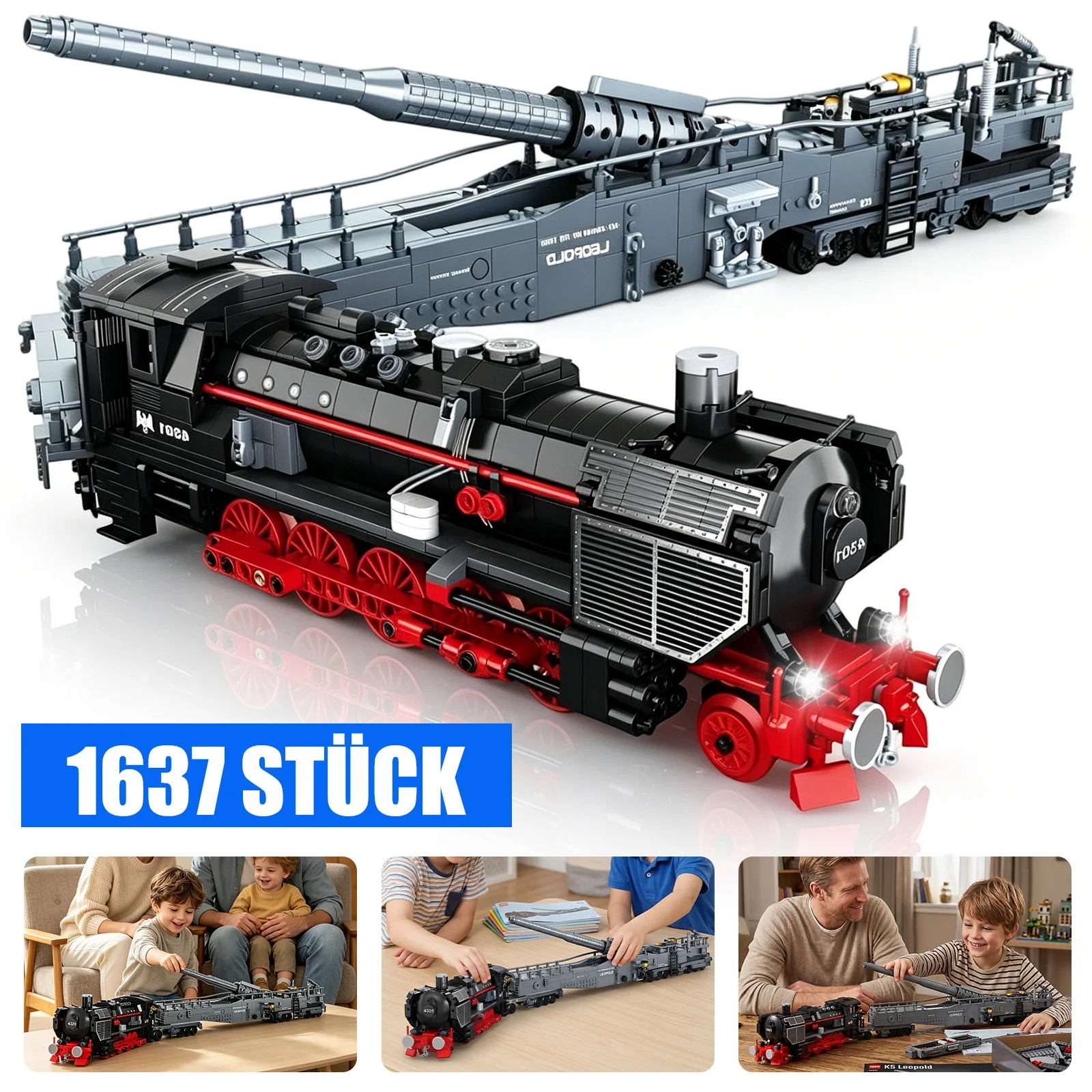 Eisenbahnmodell Deutscher K5, Tischfigur für die Heimdekoration, Detaillierte Skulptur als Sammlerstück, Ideales Geschenk für Hobbyisten für den Bürotisch und das Bücherregal