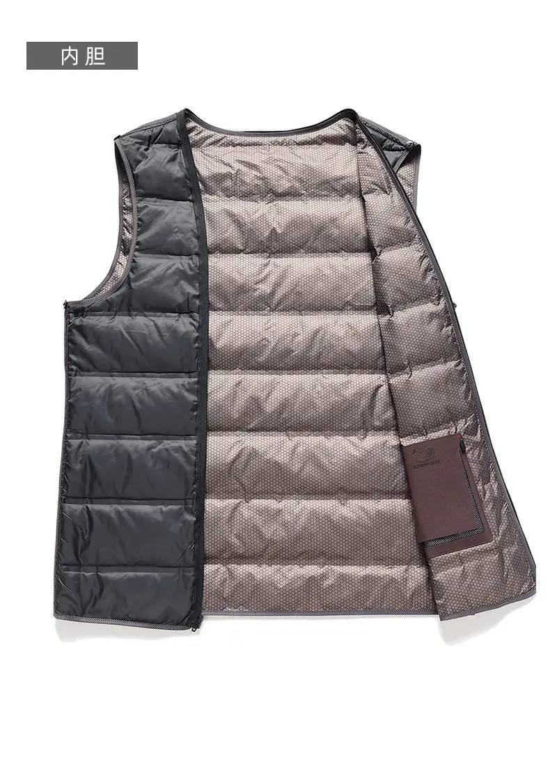 Klassischer Daunen-Wollmantel für Herren, Business-Casual Woll-Windbreaker, Pufferjacke, Dicke Warme Oberbekleidung, Wintermantel – Detail 14