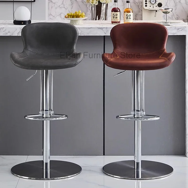 

Reception Hotel Salon Bar Stools Metal Restaurant Manicure Bar Stools Ergonomic Adjustable Chaise De Bar Haute Pub Furniture WZ