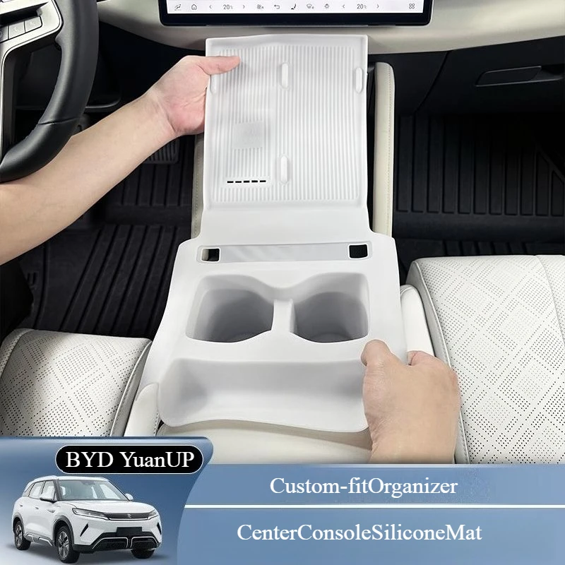 

Car Central Console Panel Silicone Pad for BYD Yuan UP 2025 Wireless Charging Pad Cup Storage Holder Cover Interior Accessories
