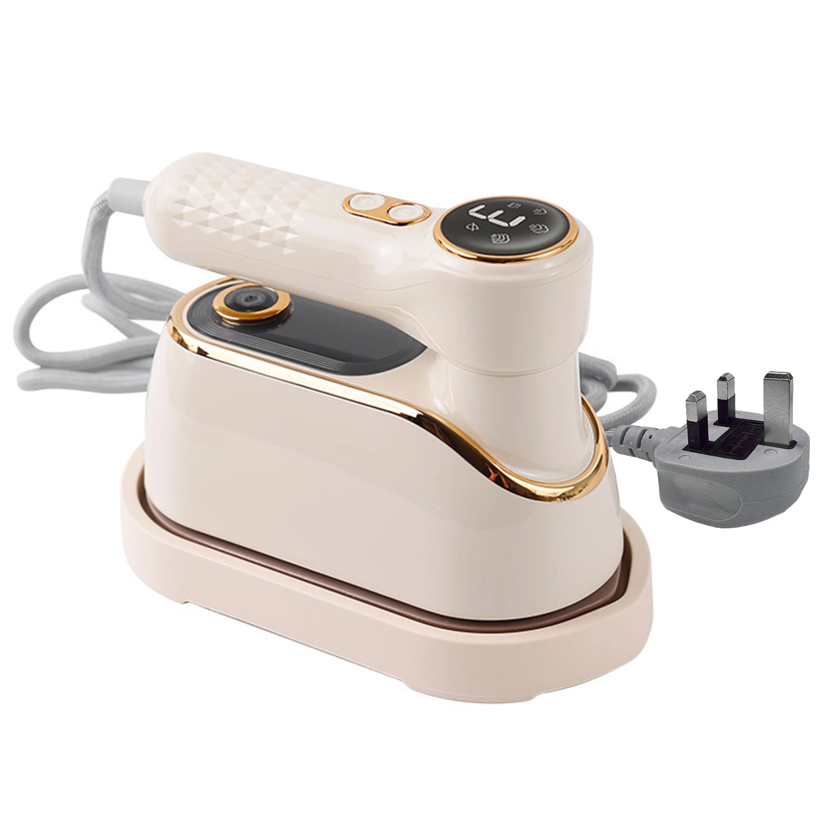 مكواة بخار للملابس المحمولة مع شاشة LCD مكواة معلقة محمولة مع 180 °   مقبض قابل للدوران 3 مستويات بخار للسفر والمكتب المنزلي