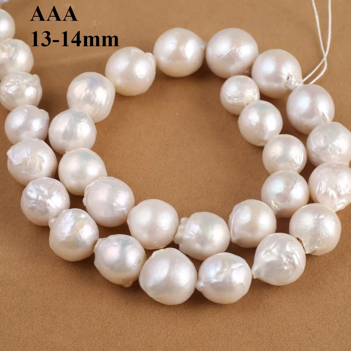 

13-14mm AAA Natural Freshwater Pearls Round Baroque Beads High Quality Gift for Women Jewelry DIY Necklace Bracelet Accessories