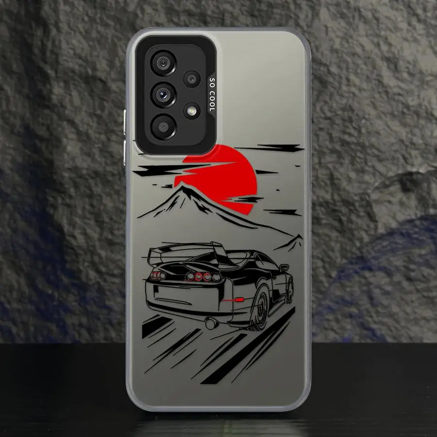 JDM Sports Cars Comic Phone Case for Samsung Galaxy A25 A15 A51 A52 A53 A52s A54 A55 A71 A72 A73 4G 5G Tpu Soft Cover cases