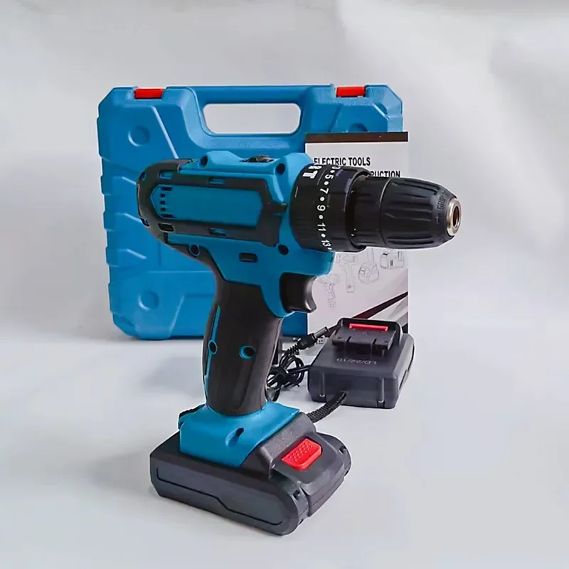 Blue 21V Cordless Drill Set For Rechargeable Lithium  1PC Battery 3 Function Electric Screwdriver Multifunctional Household