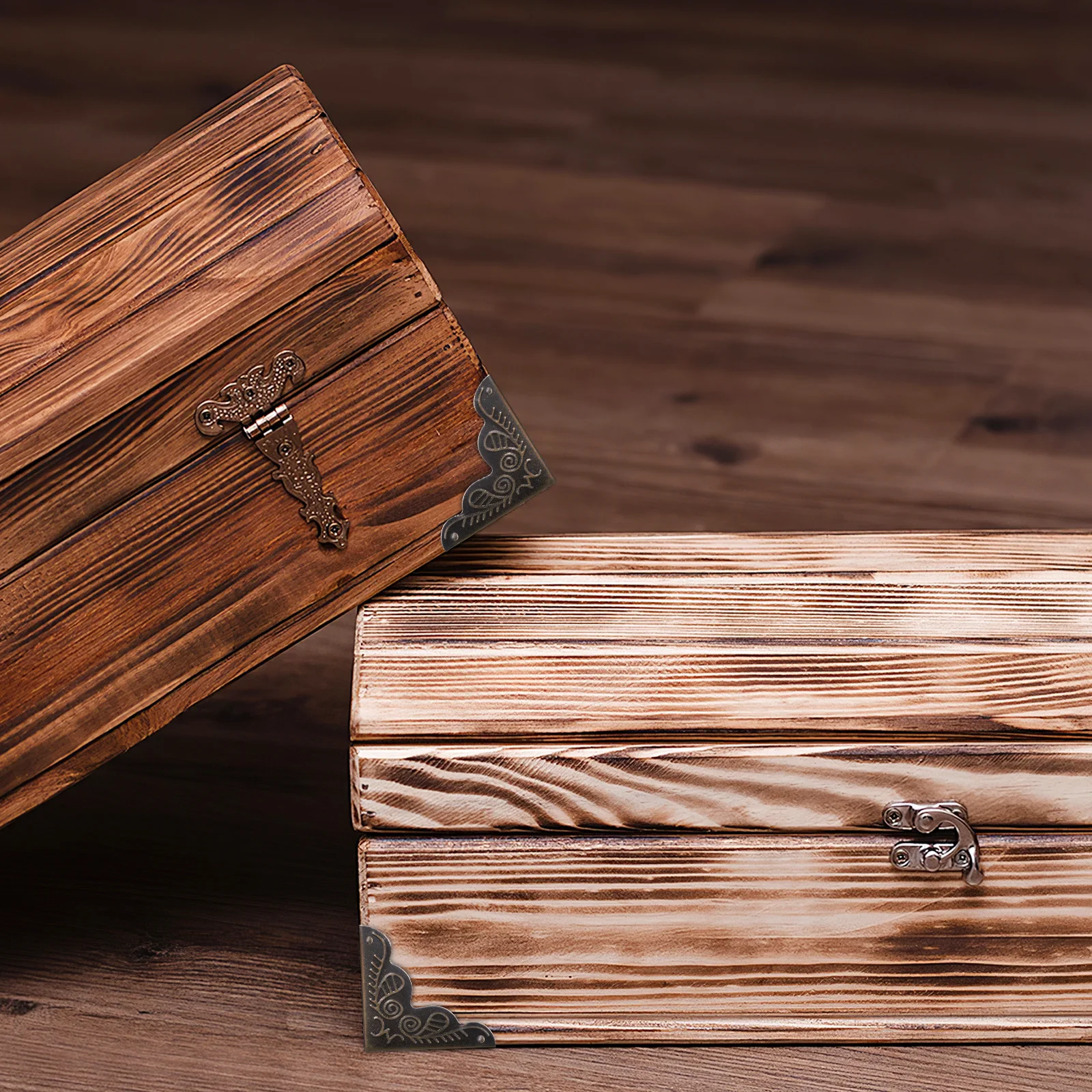 

36Pcs Corner Guards Iron Vintage Chest Corners for Furniture Protection Decorative Edge Reinforcement Covers for Boxes