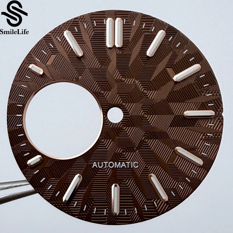 SmileLife 28.5 مللي متر ساعة الطلب الأخضر مضيئة تعديل ساعة اكسسوارات الغوص الملمس ساعة وجوه لحركة NH38