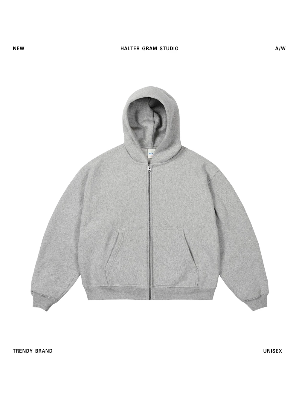 

Thiened High-am Air Layer Zipper Cardigan Sweatirt Jaet ex Oversize Loose Fit Hooded Casual Sle Long Sve