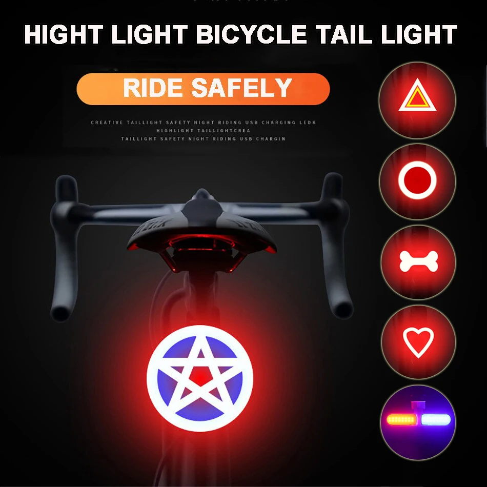 Multi Lighting Modes Bicycle Tail Light Cycling Lamp USB Rechargeable Led Flash Tail Rear Lights Mtb Seatpost Bike Accessories