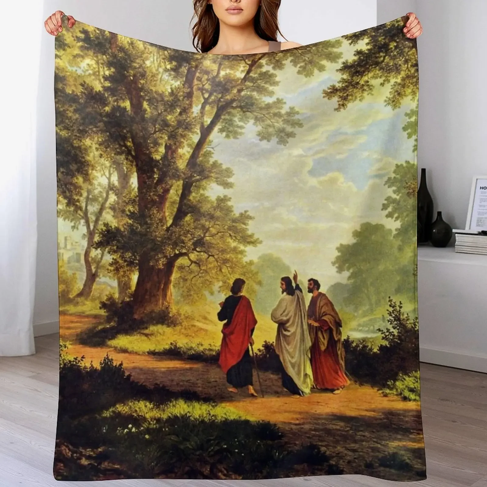

Road To Emmaus Throw Blanket Compact Warm Blanket for Car Road Trip